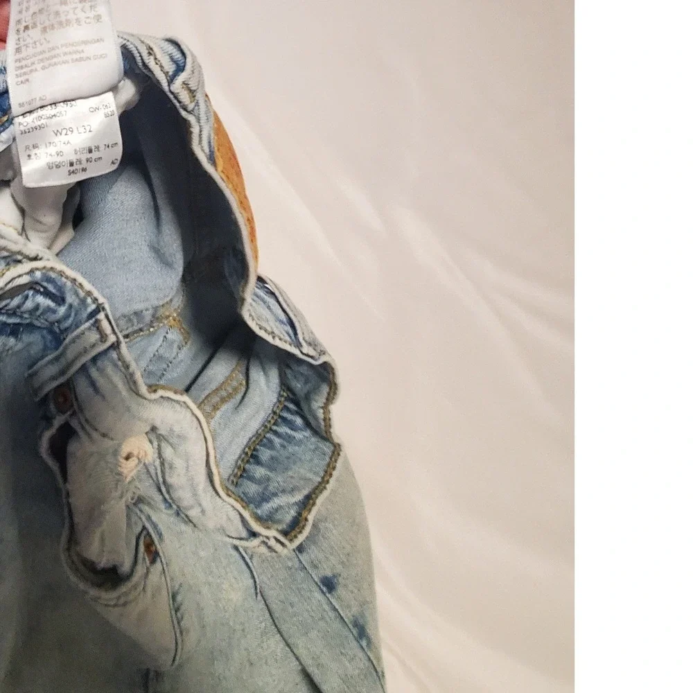 Levis Light Wash Paint Splatter Denim Jeans 512  Mens W29 L32